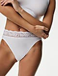 5pk Cotton Rich High Waisted High Leg Knickers