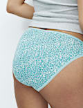 5pk Cotton Lycra&trade; High Leg Knickers