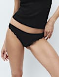 5 Pack Cotton Rich Ribbed Brazilian Knickers