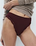 2 Pack Jasmine Lace Seamless High Leg Knickers