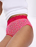 Pack de 5 braguitas altas de algod&oacute;n estampadas
