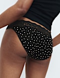5pk Cotton Blend Printed Bikini Knickers