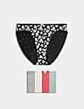 5pk Cotton Lycra™ High Leg Knickers