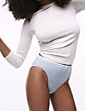 4pk Cotton Rich High Waisted High Leg Knickers