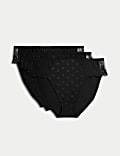 3pk Daisy Embroidery High Leg Knickers
