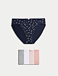 5pk Cotton Lycra® High Leg Knickers