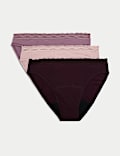 3pk Heavy Absorbency Period High Leg Knickers