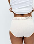 7 Pack Cotton Rich Lace Waist Full Briefs