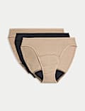 3pk Heavy Absorbency Period High Leg Knickers