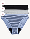 3pk Moderate Absorbency Period High Leg Knickers
