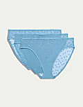 3pk Heart Flock High Leg Knickers