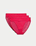 3pk Animal Lace High Leg Knickers