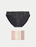 5pk Pure Cotton Printed Bikini Knickers