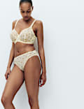 2 Pack Floral Mesh High Leg Knickers