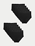 10pk Cotton Rich Lace Waist Full Briefs