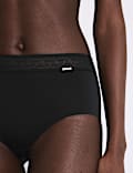 Short Boston à taille haute en microfibre sans coutures apparentes