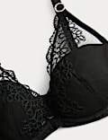 Seoul Mesh Embroidery Wired Plunge Bra (A-E)