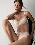Lace with Silk Wired Balcony Bra A-E