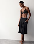 Lace with Silk Wired Plunge Bra A-E