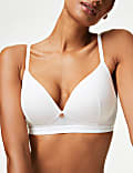 Soutien-gorge confortable plongeant sans armatures à motif côtelé, bonnets A à F