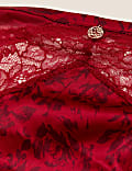 Bedruckter Seidenslip mit hohem Beinausschnitt