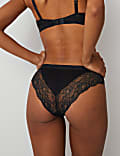 Ribbed Lounge Lace Brazilian Knickers