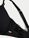 Rib & Lace Wired Full Cup Lounge Bra A-E
