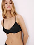 Silk & Lace Wired Demi Cup Bra (A-E)