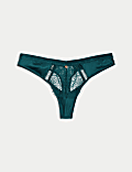 Saffron Satin & Lace Thong