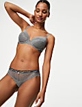 Ribbed & Lace Brazilian Knickers