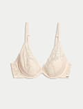 Soutien-gorge plongeant en dentelle et soie à armatures, bonnets A à E