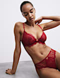 Soutien-gorge plongeant en dentelle à armatures et motif Forget Me Not