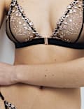 Flora Embroidered Front Fastening Bralette (A-E)