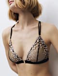 Flora Embroidered Front Fastening Bralette (A-E)