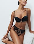 Isabella Embroidered Wired Push Up Balconette Bra A-E