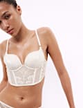 Soutien-gorge à balconnet Sweetheart à armatures et dentelle Lindy, bonnets A à E