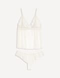 Conjunto de camisola con encaje Lindy