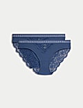 Pack de 2 braguitas tipo bikini acanaladas Ebba