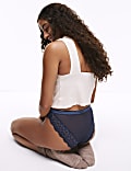 2pk Cleo Lace High Waisted High Leg Knickers