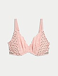 Soutien-gorge Alma plongeant à armatures, motif floqué et dentelle (bonnets F à&nbsp;H)