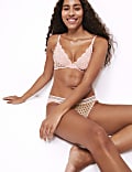 Alma Flock & Lace Bikini Knickers