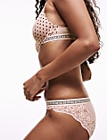 Σλιπ μπικίνι Alma με ύφασμα flock & δαντέλα