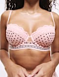 Alma Flock & Lace Wired Balcony Bra (A-E)