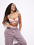 Alma Flock & Lace Wired Balcony Bra (A-E)