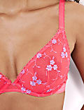 Karina Embroidery Wired Plunge Bra (A-E)
