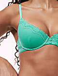 Lotta Ribbed Wired Demi Bra with Cotton (A-E)