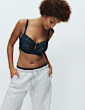 Cleo Sequin Lace Wired Balcony Bra (F-H)