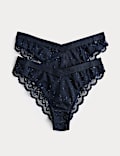 2pk Cleo Sequin Lace Miami Knickers