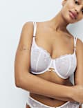 Leah Embroidery Wired Demi Cup Bra F+