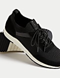 Knitted Lace Up Trainers with Freshfeet™